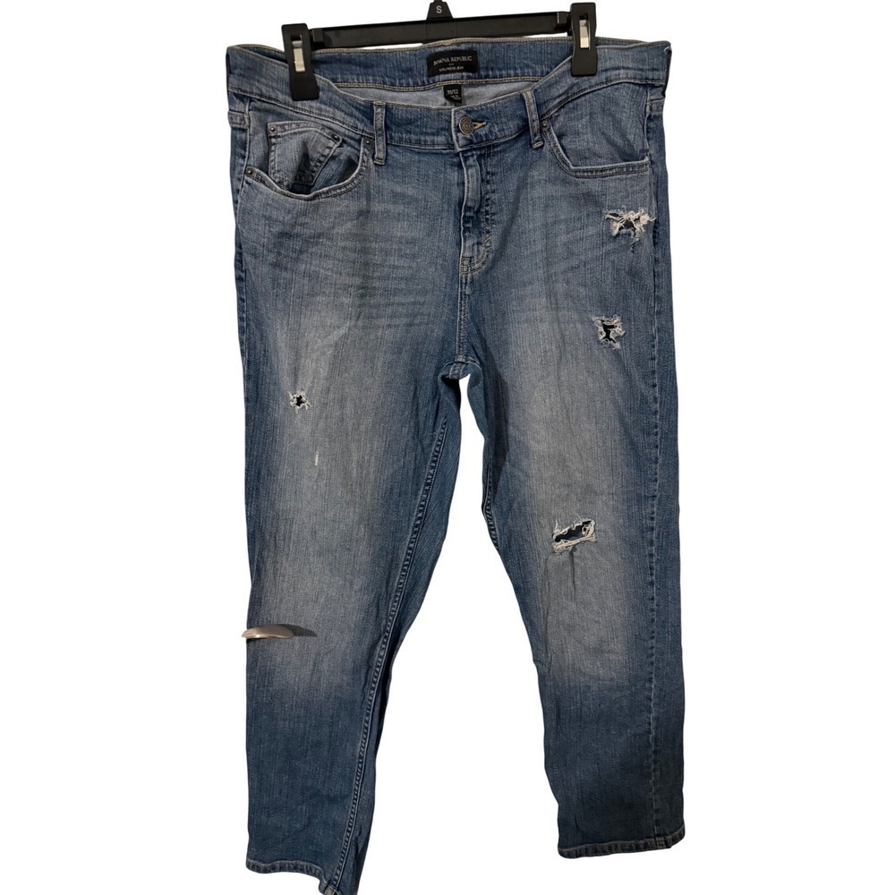 Banana Republic Girlfriend Jean Distressed Blue Denim Womens Size 31 12